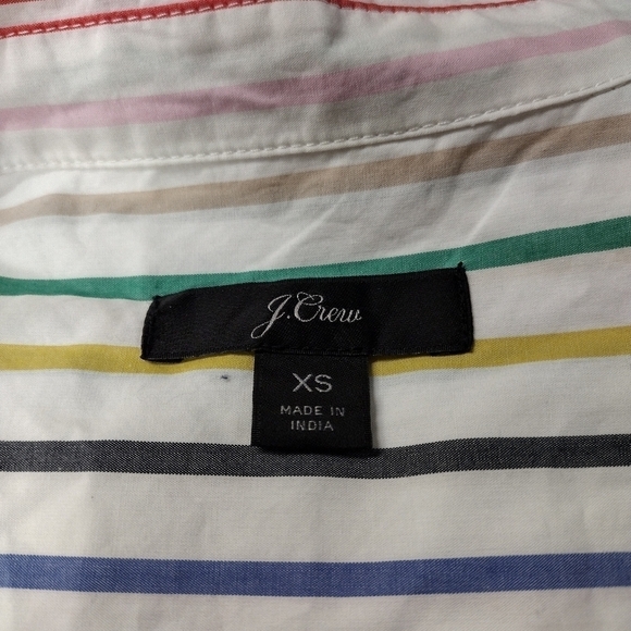 J. Crew Women's Button Front Tie Waist Shirt Size XS - Picture 3 of 3